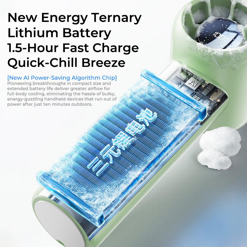 High Speed Turbo Fan Portable Handheld USB Rechargeable with Digital DisplayCooling Fan for Camping Outdoor Office