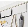 1pc No-Drill Wrought Iron Over-the-Door 5-Hook Rack for Clothes, Coats & Hats. Seamlessly Strong & Load-Bearing.