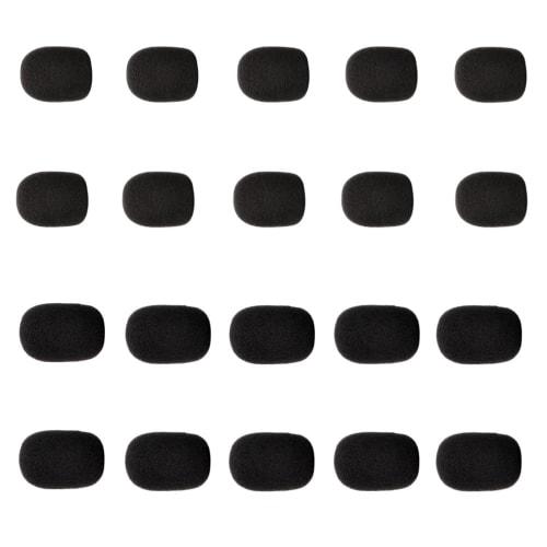 AkNebriax 20-Piece Replacement Microphone Sponge for Intercom Headsets, Noise Reduction, Black Windscreen, Microphone Sponge Caps for Noise Reduction,