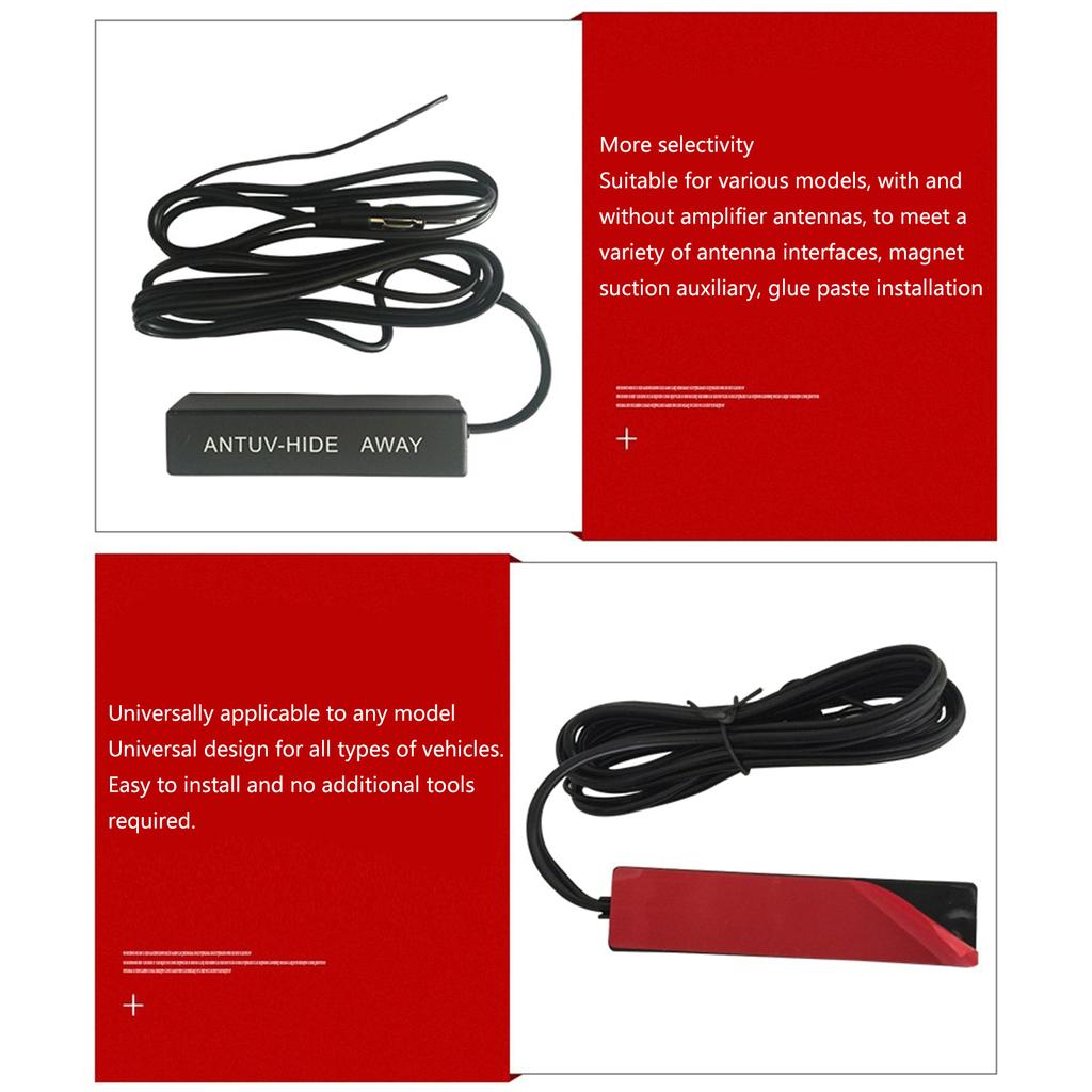 Hidden FM AM Antenna Internal Windscreen Aerials Signal Amplifier Booster Truck Radios Universal Replacement Accessories