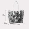 Grey Skull Rose Embossed Stylish Tote Bag for Daily Casual Carry