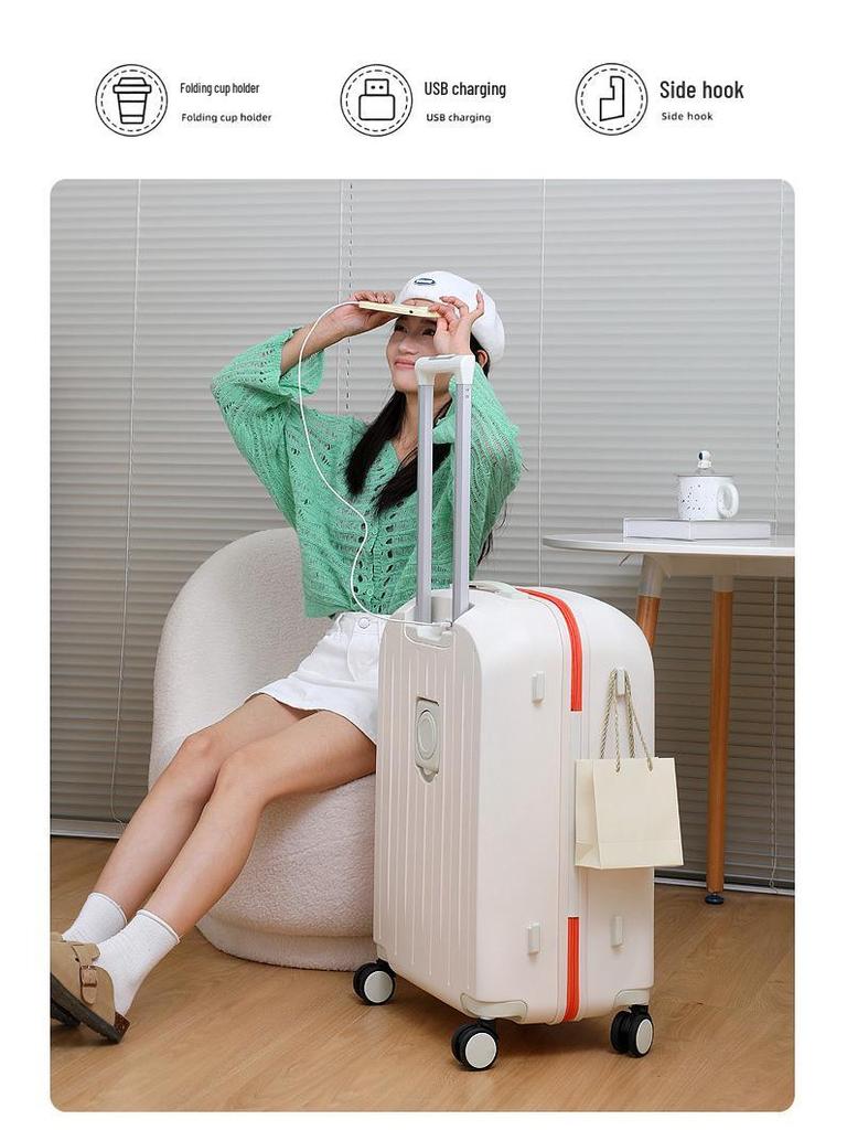 2025 Model Sturdy Trolley Case - Large Capacity with Combo Lock for Men, Women, and Students