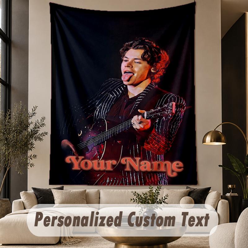 Custom Text Tapestry Harry Styles Print Wall Tapestry Indoor Living Room Wall Decor