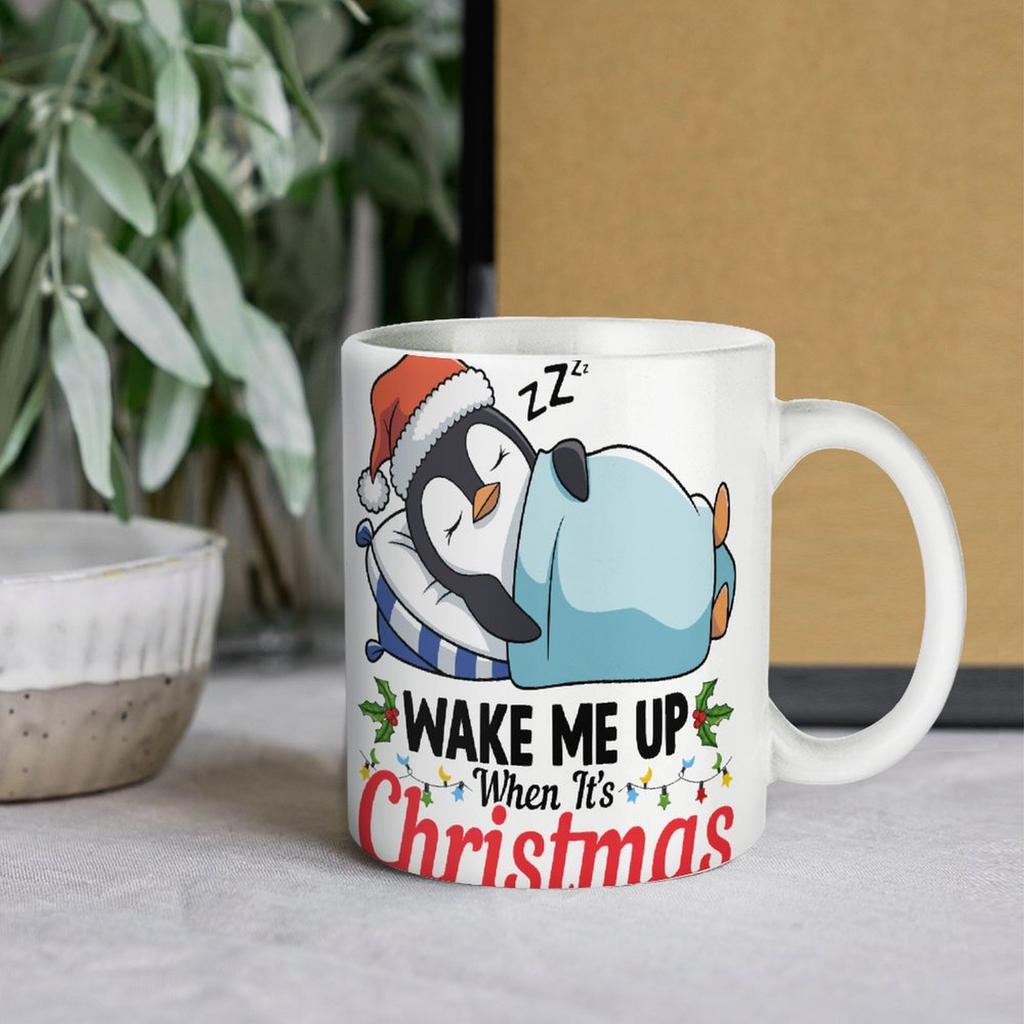 1pc 11oz blank ceramic mug, double-sided printed drink cup for home office, glossy white surface, daily beverage use, lightweight and durable