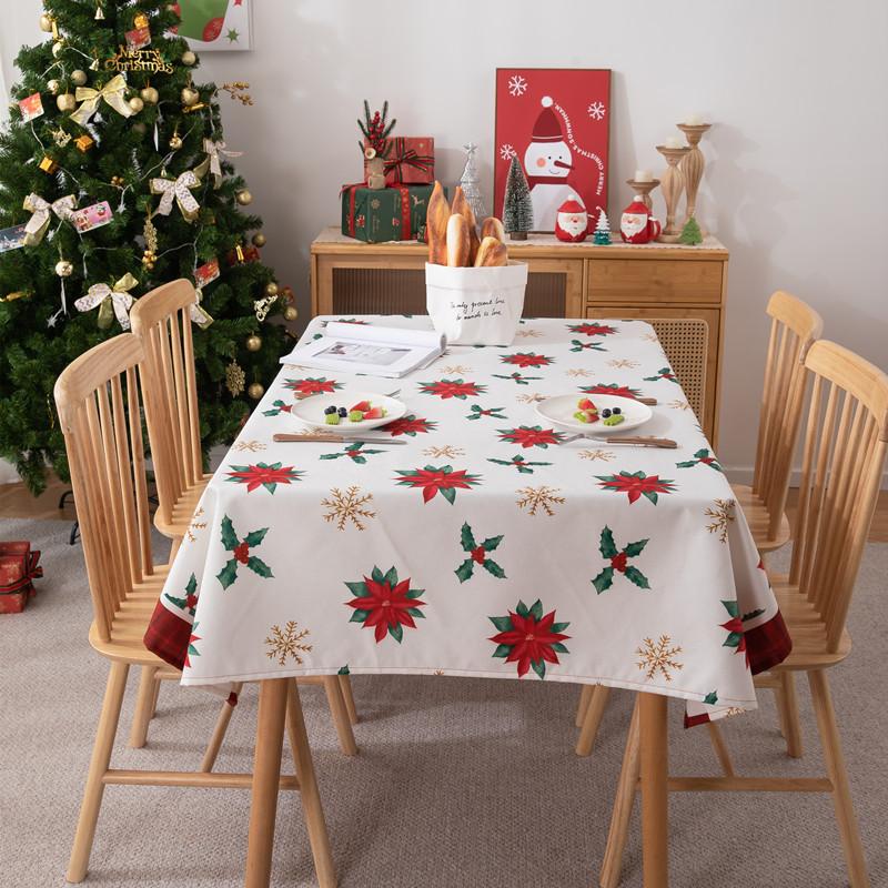 25 Polyester Printed Christmas Christmas Deer Tablecloth Decorative Coffee Table Tablecloth Waterproof Table Cloth