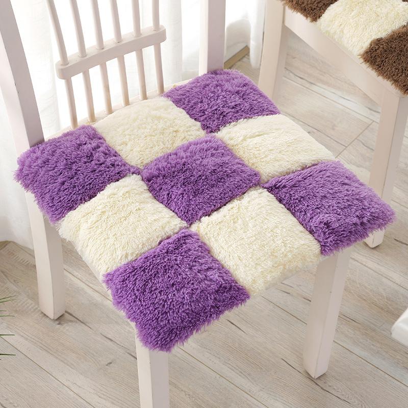 Fortykket Stol Krakk Pute Sittepute på Gulvet Student Ni-ruters Stolpute Plysj Rumpepute Kontor Langvarig Sittepute