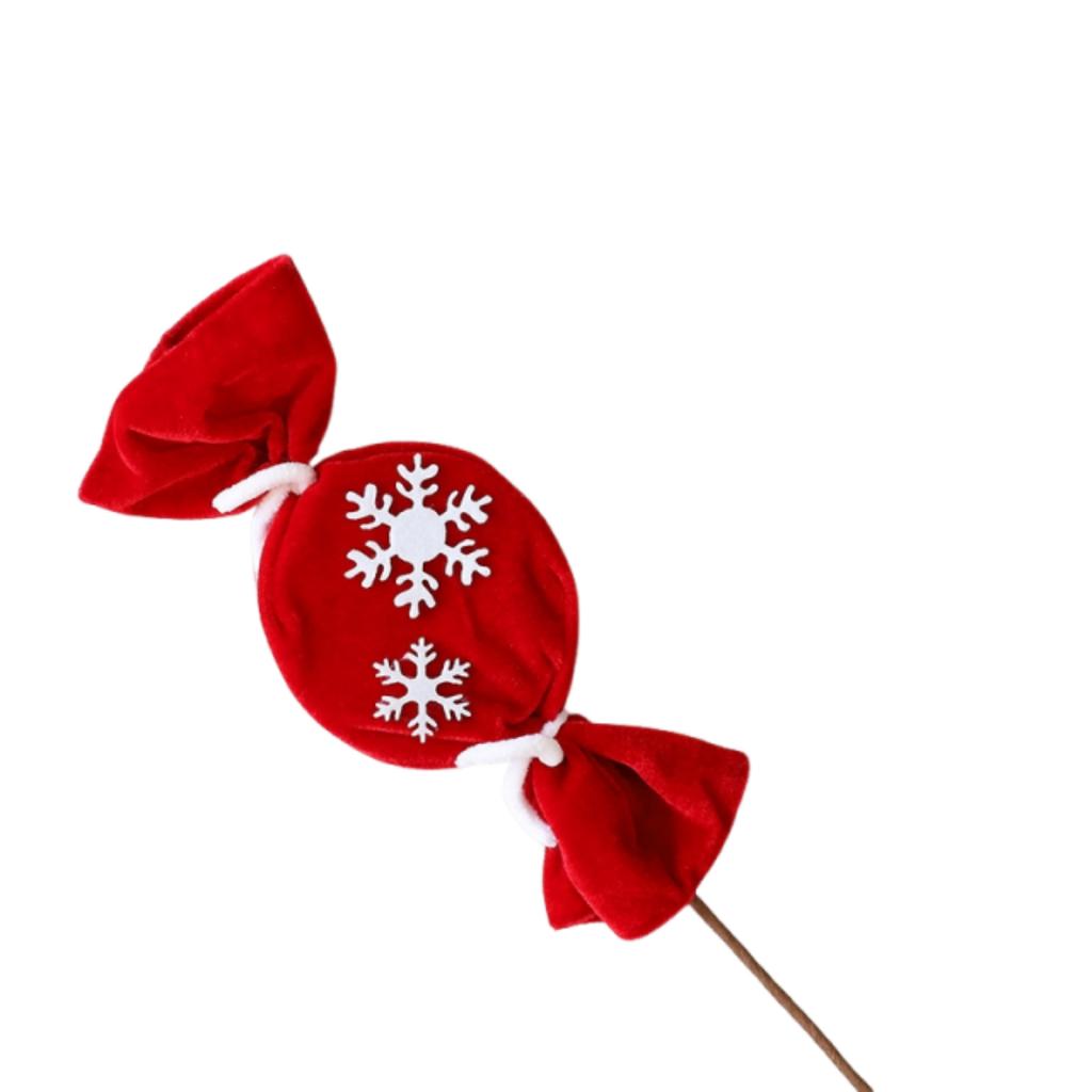 Christmas Candy Branch DIY Red and White Striped Fuzzy Yarn Lollipop Christmas Decorations Christmas Tree Ornaments