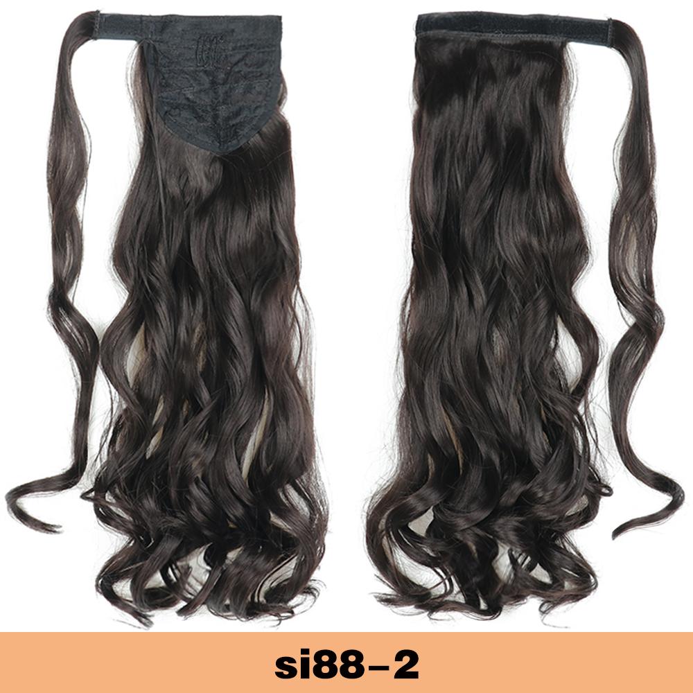 Synthetic Long Wavy Ponytail Extensions Wrap Around Hair Ponytails Wavy Clip In Hairpieces For Women
