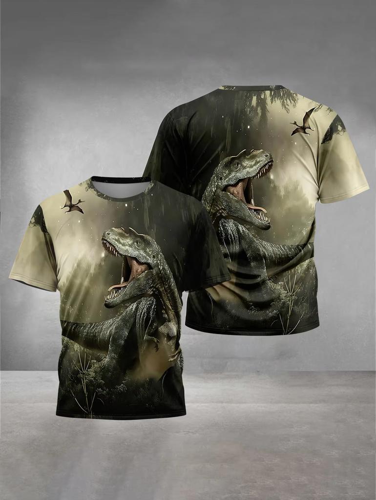 Children's Clothing Boys Girls 3D Printed Dinosaur T-Shirt Summer Short Sleeve Boy Clothes Casual Children Top Kids Clothing