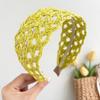 Elegant Woven Headband Wide Side Raffia Hairband Versatile Wide Brim Hairband  Holiday Style