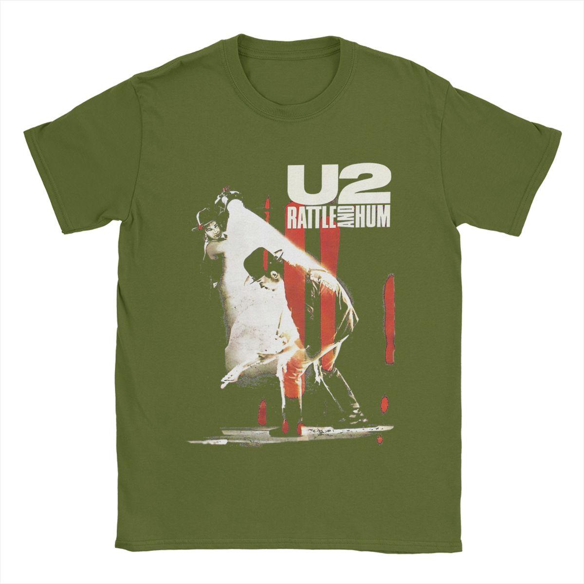 U2 Band T-Shirts Herren Baumwolle Freizeit T-Shirt Rundhals T-Shirt Kurzarm Kleidung 4XL 5XL 6XL 4XL