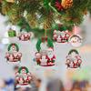 Christmas Tree Ornament Resin Santa Claus Family Figurines Hanging Pendant DIY Name Card Miniatures Decor Xmas Tree Pendants