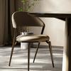 Italian Minimalist Dining Chair Modern Back Nordic Light Luxury Designer Hotel Home Restaurant Leather Chair