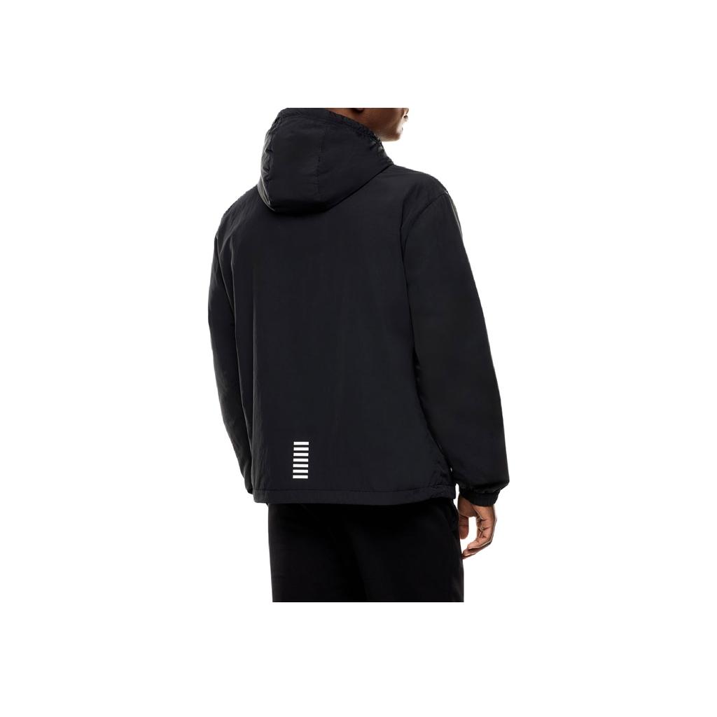 Emporio Armani EA7 Core Identity Series Color Block Logo Hooded Zip Side Pocket Long Sleeve Cotton Jacket Men Jackets 7M000790-AF13190-UC001