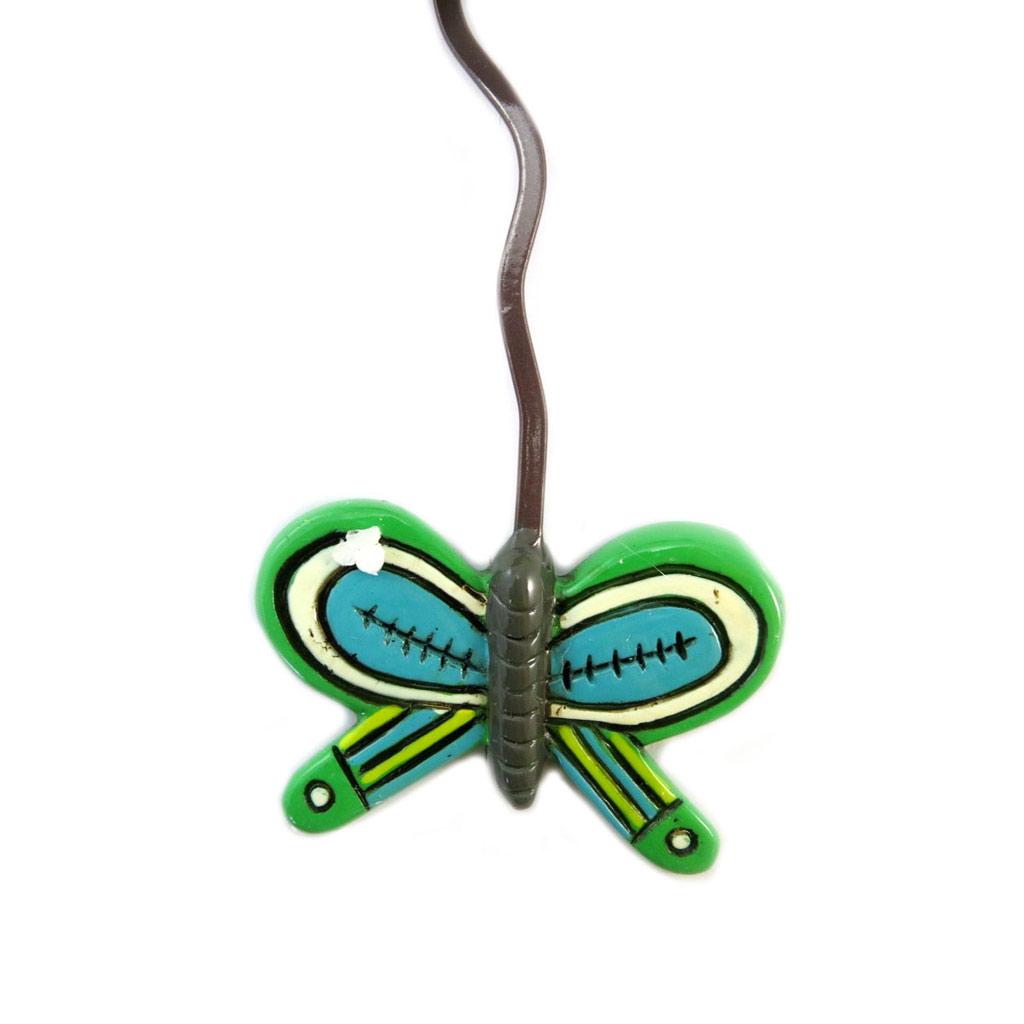 Allen Designs [P5704] - Nástěnné hodiny Green Butterfly Caterpillar 'Allen Designs' - 30. 5x16. 5 cm