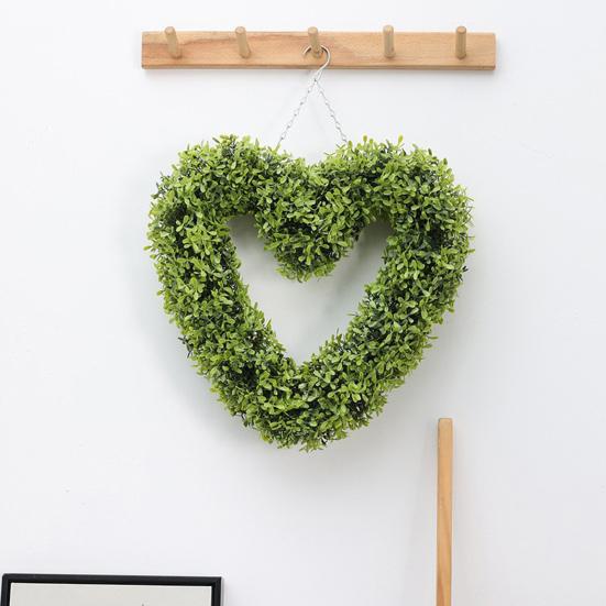 Yapay Kalp Çelenk Duvar Kapı Pencere İç Mekan Dış Mekan Kullanımı İçin Sahte Yeşil Bitki Dekor Bakım Gerektirmez Gerçekçi Asılı Yeşillik