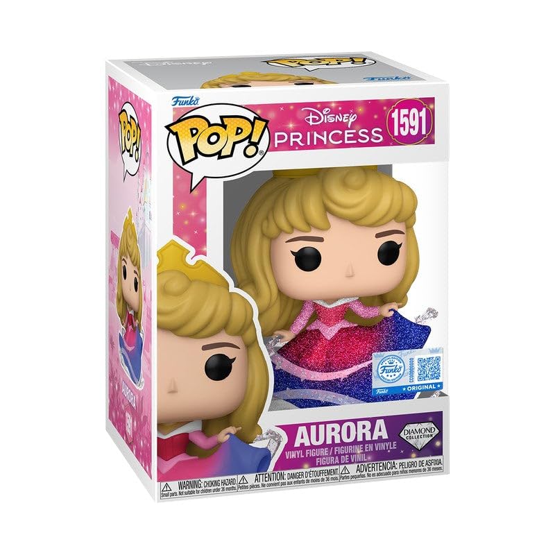 FUNKO Sleeping Beauty Aurora a cute deformed Pop! (Diamond Glitter) Figure, figure.