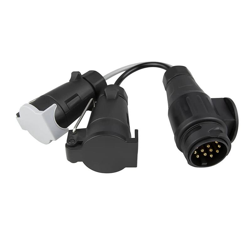 M46K-Anhängeradapter 13-poliger Stecker zu 7-poliger Buchse 12N+12S Stromadapterkabel für Anhänger LKW Wohnwagen