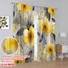 2pcs,2D Plane Printing Curtain Fabric Sunflower Whimsy Polyester Easy Install (without Rod) Decorations Outdoor Perfect for