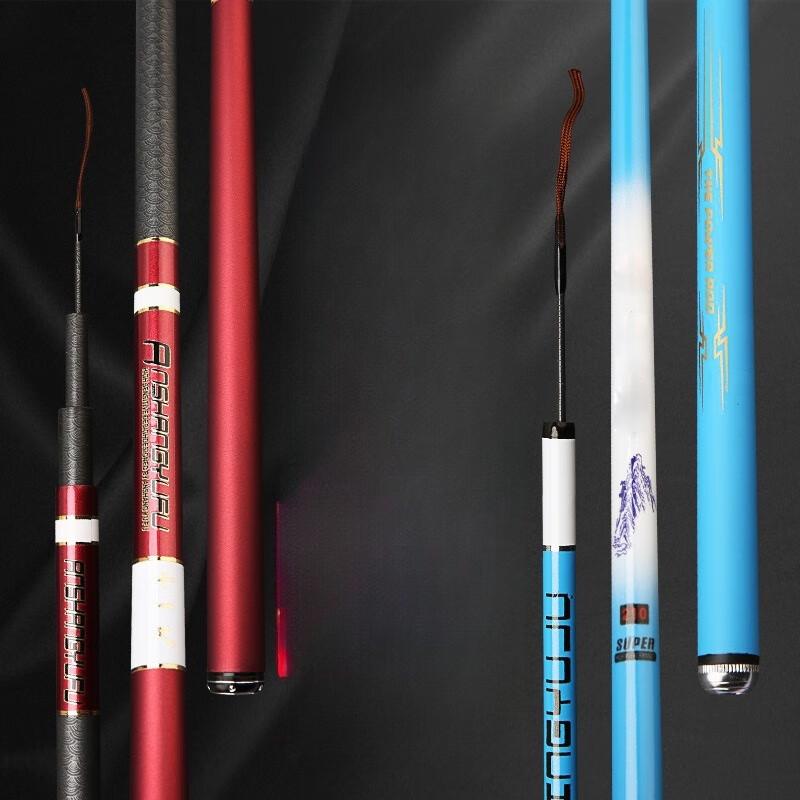 IOSN Carbon Fiber Ultra-Light Hard Black Pit Hand Fishing Rod