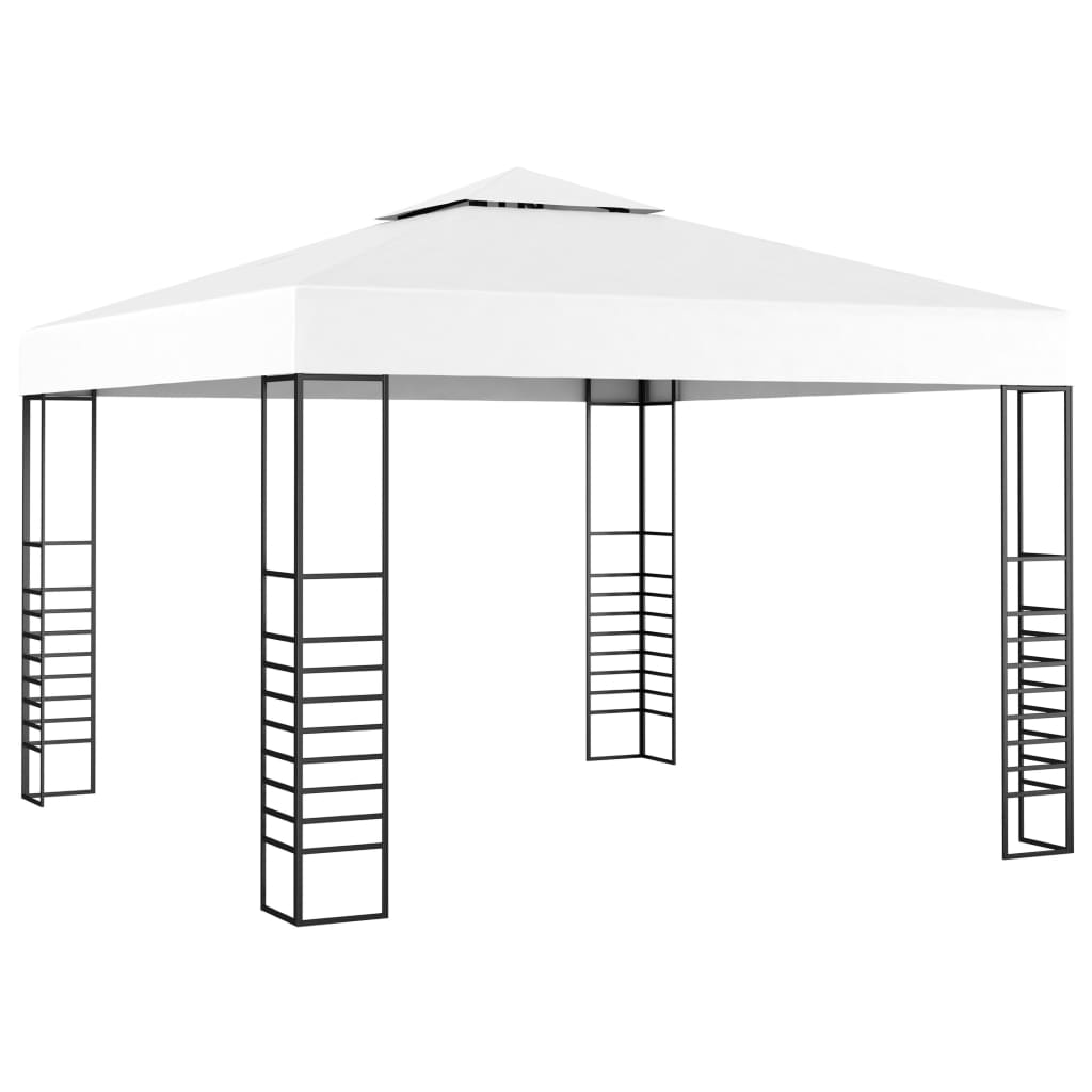 Garden Gazebo with LED String Lights 3x3 M White