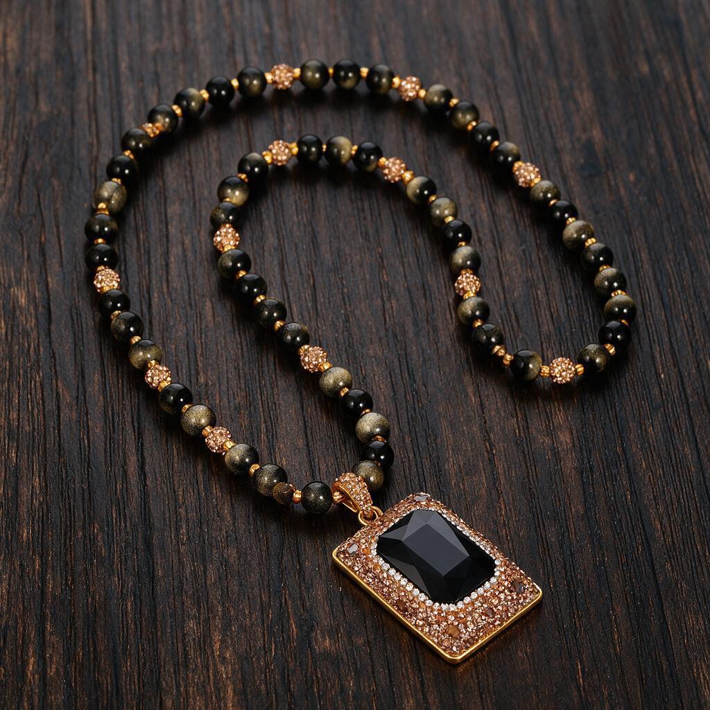 Natural Sultan Stone Color-Changing Long Necklace - Vintage European and American Style Crystals