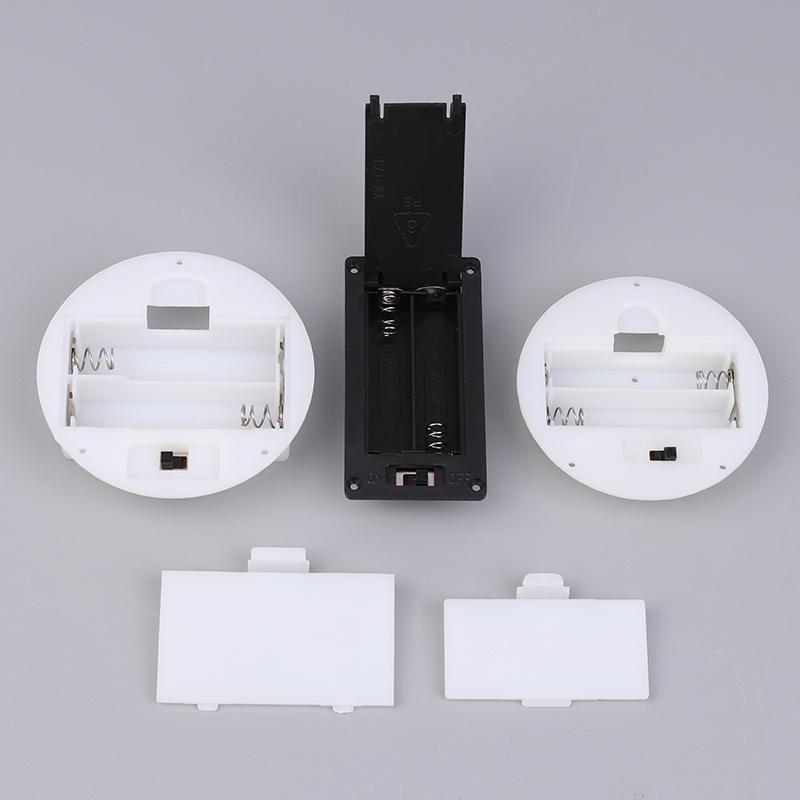 1/5Pcs 2 Aaa/Aa 3V Battery Case With Switch Cover Round Embedded Battery Holder Battery Storage Boxes Switch Socket Container