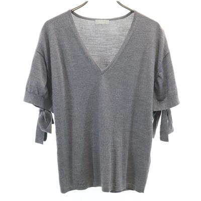 ESTNATION Short Sleeve V Neck Knit 38 Gray Women Used