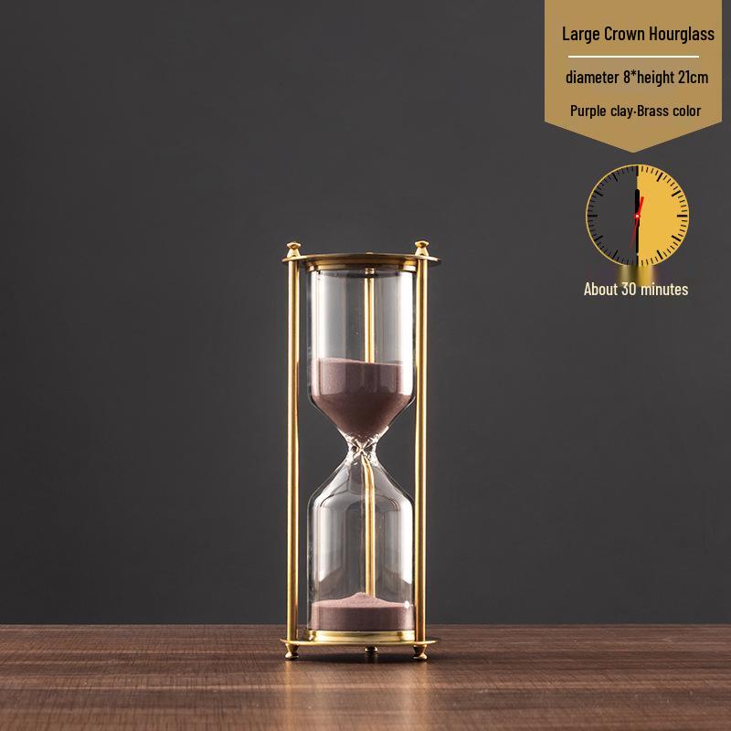 Luxury Metal Hourglass Ornament for Office or Home Decor - Modern Handcrafted Display Piece