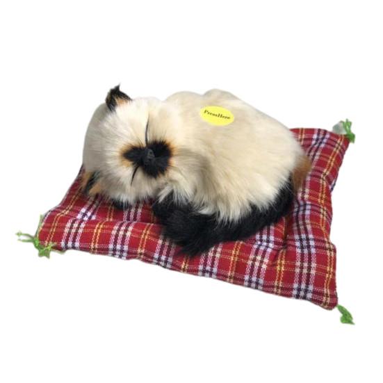 Anti-Split Plüsch Praktische Ultraweiche Schlafende Katze auf Pad Puppe Spielzeug Nachahmung
