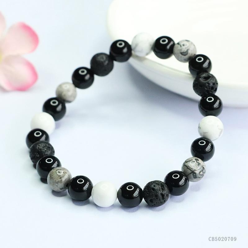 2026 Black Wukong Bracelet Stone Volcanic Rock White Turquoise European and American Style Jewelry Live Broadcast Batch S502070