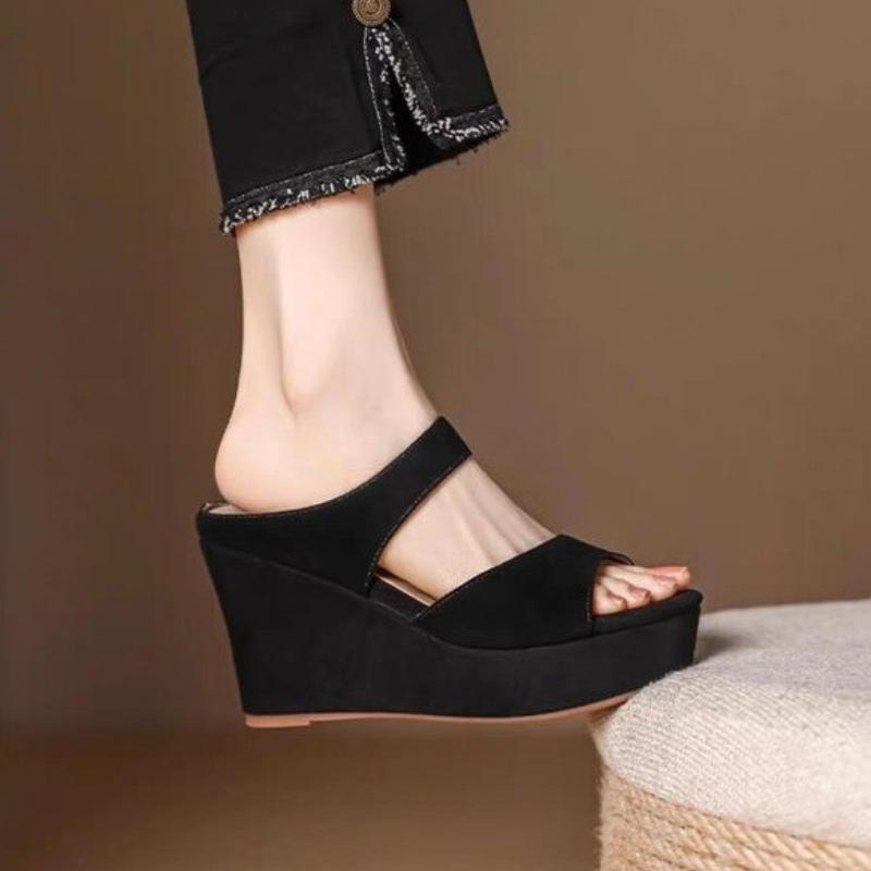 

Мода 2025Супер Высокие Каблуки Платформа Женские Сандалии Мода Черные Белые Толстая Подошва Танкетка Женские Сандалии Сексуальные С Открытым Носком Римские Туфли 35 чёрный