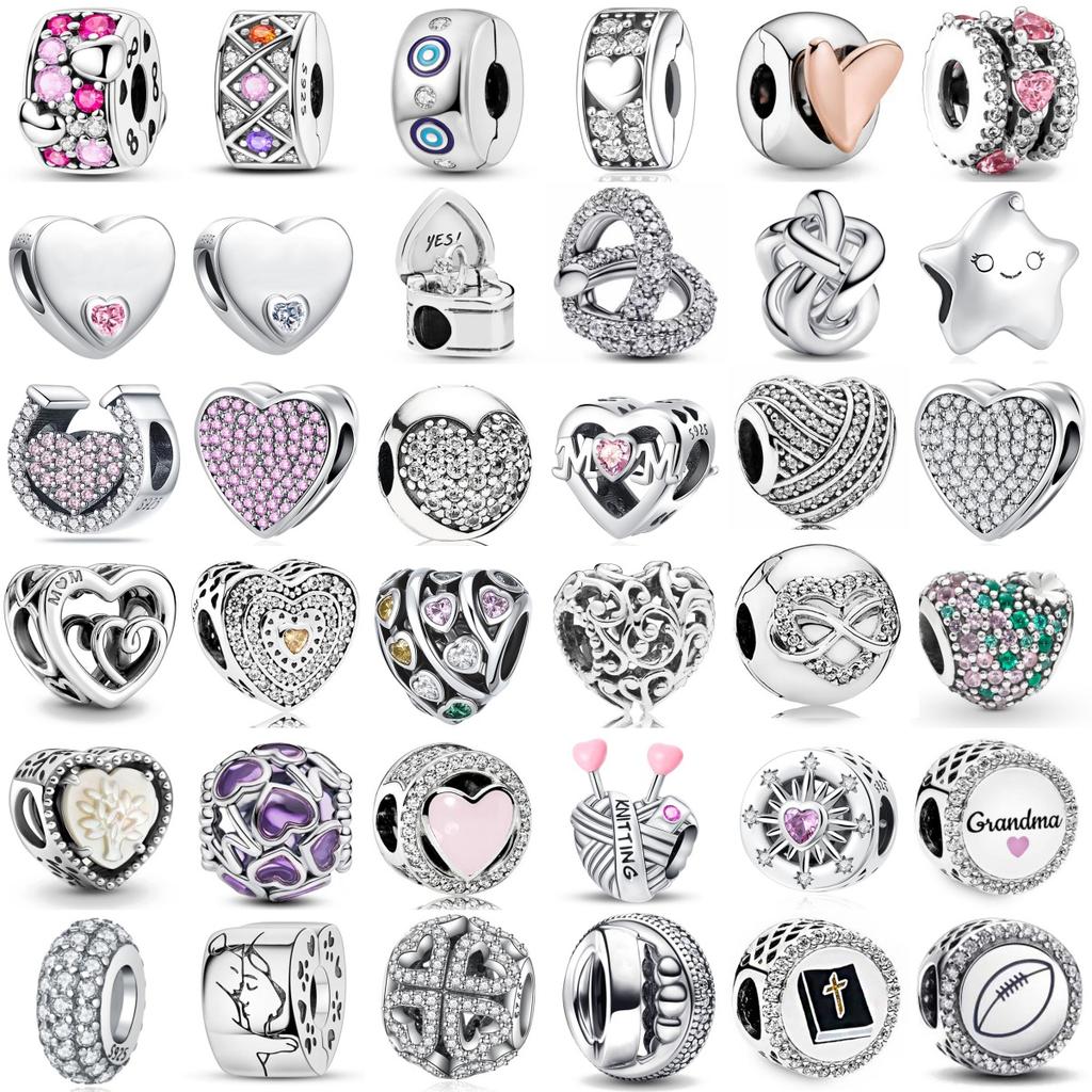 New Hollowed Out Heart-Shaped Charm Bead Fits Perfectly With Original Decorative Bracelet Women'S Jewelry Amulet Copper