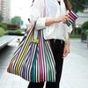 Foldable Colored Large Capacity Shopping Handbag Grocery Storage Bag Tote Pouch