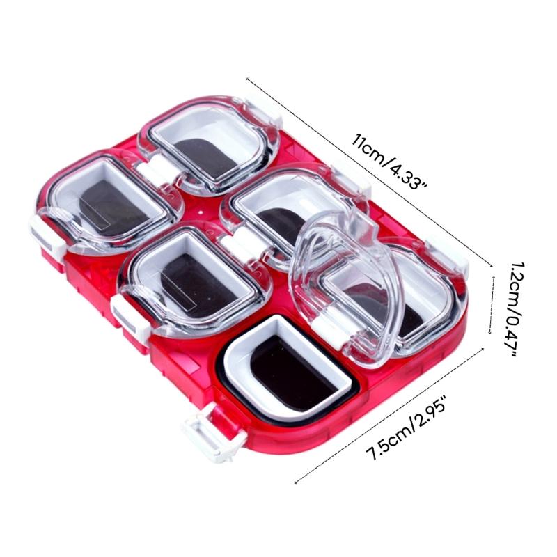 6 Compartments Magnetic Fishing Hooks Box Storage Case Fishing Tackle Storage Trays Hooks Organizer Waterproof Lure Box