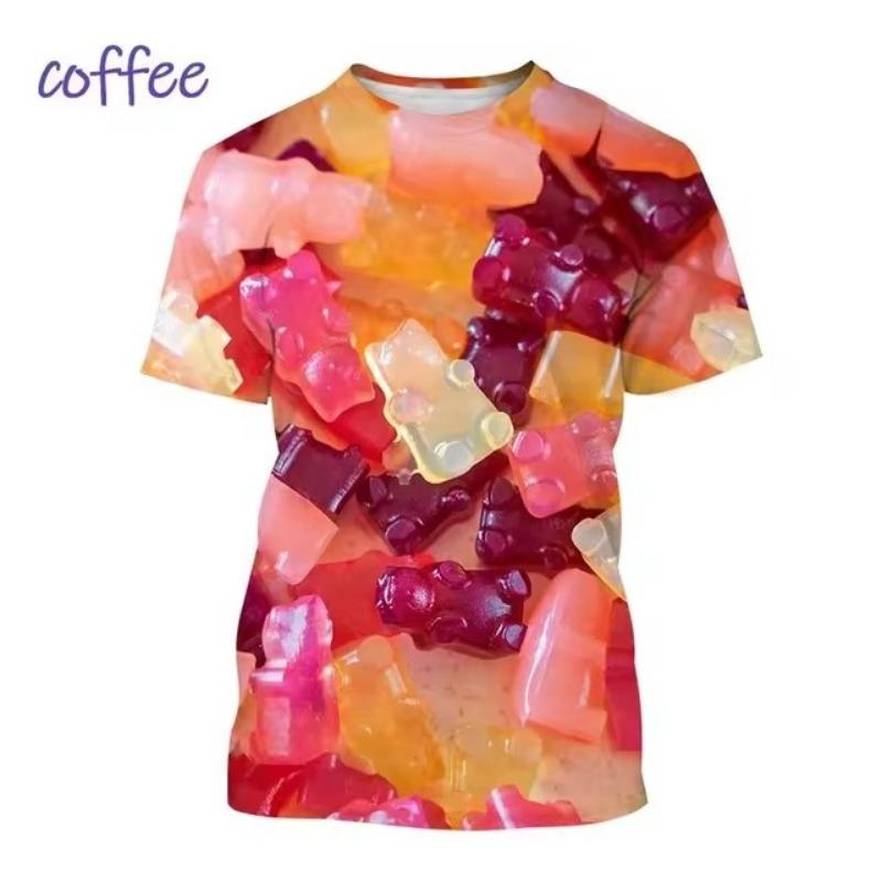 Summer Candy Chocolate Casual 3D Printing T-Shirts Unisex Men's and Women's Fashion Clothing Streatwear T-Shirts