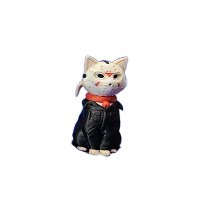 Mini Adorable Horror Character Cat Figurine Spooky Sculpture Home Desktop Decoration