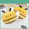Cute Bee Plush Small Coin Wallet For Creative Portable Storage Of Headphones Keys Makeup