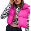 Damen Baumwoll-Steppweste mit Reißverschluss Stehkragen Streetwear Leichtgewichtige Outdoor-Camping-Weste 11 Farben