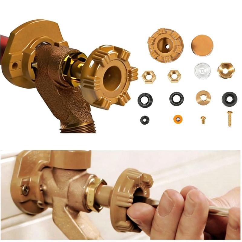 Outdoor Faucet Repair Kit with Metal Handle & Essential Replacement Parts Water Spigot Maintenance for Woodford Model 17