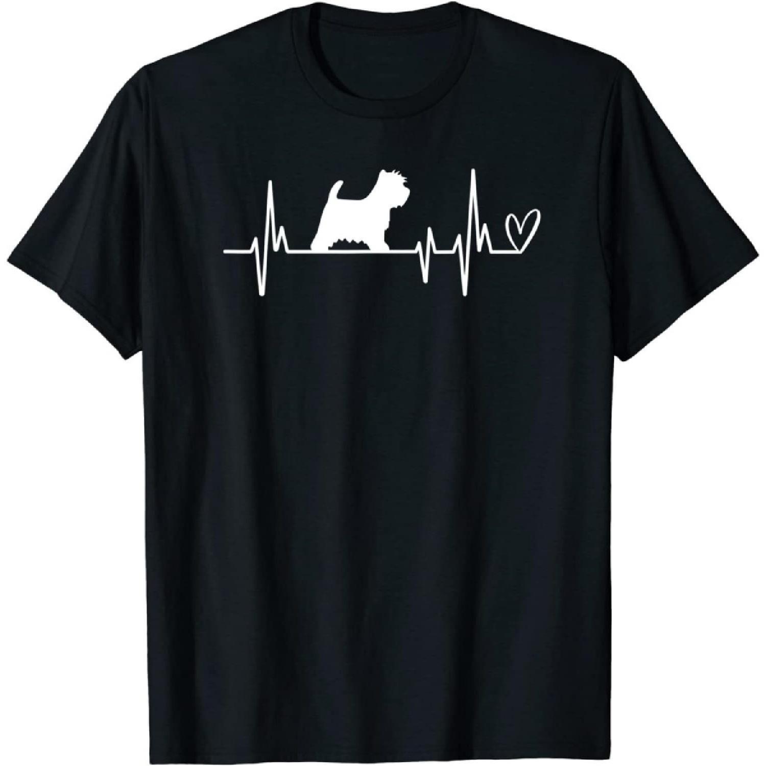 Funny Westie Heartbeat Design Dog Owner T-Shirt, Long Sleeve Shirt, Sweatshirt, Hoodie S