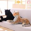 Simulation Plush Leopard Doll Home Decoration Multiple Sizes Black Child Yellow
