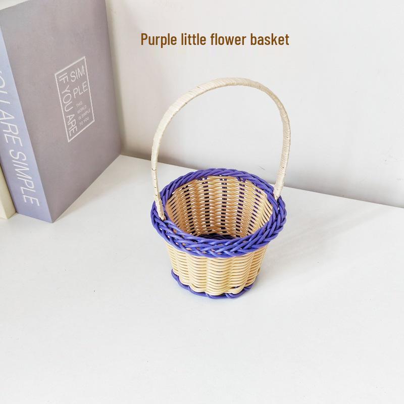 Handgehaltener Blumenkorb Kosmetik-Organizer: Weidenkorb Monster Aufbewahrungsbox & Süßes Handtaschen-Souvenir