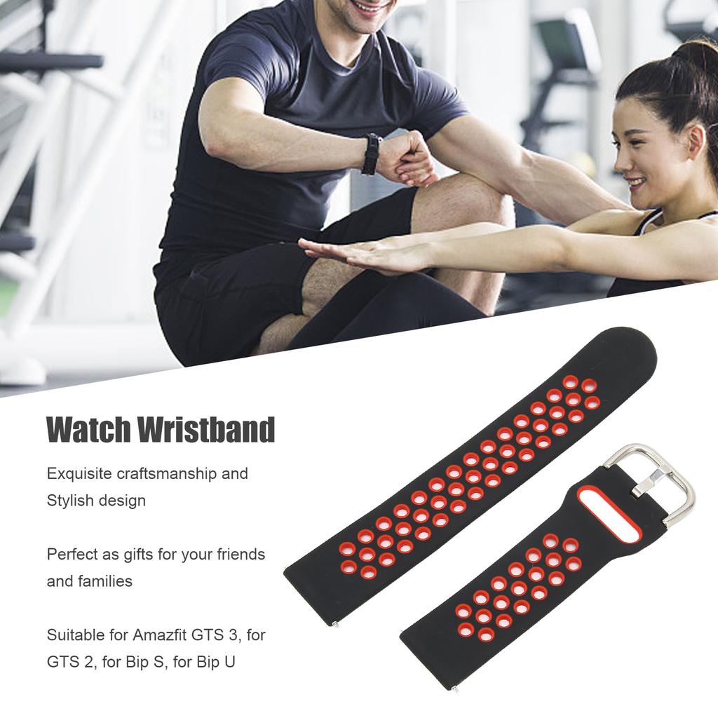 20mm Soft Silicone Watch Band Strap Wristband Replacement with Holes for GTS 3
