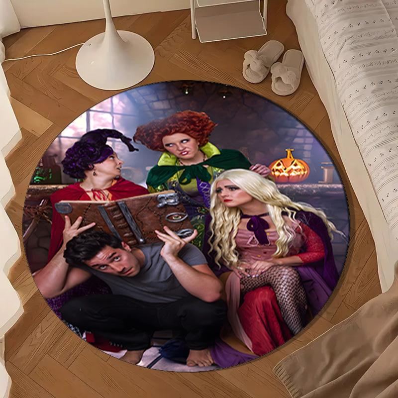 Pocus Halloween Magic Round Mat, Anti-slip Circle Carpet Chair Rug For livingroom,Bedroom, Doormat Home Decor Gift Christmas Gifts