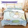 Sumikkogurashi Pattern Bedding Quilt Set Quilt Cover Pillowcase Home Decoration Gift (1 * Duvet Cover + 2 * Pillowcase, Without Core)