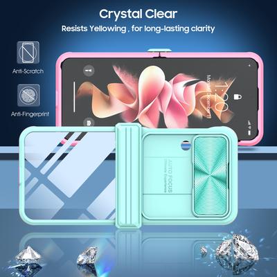 For Samsung Z Flip4 Slide Camera Protection Clear Case For Samsung Galaxy Z Flip4 Flip 4 Shock Proof Mobile Phone Cover