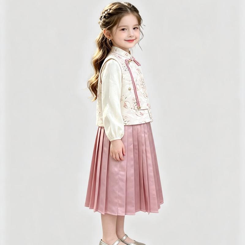 Girls' New Chinese Style Autumn Outfit Collection