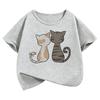 Cute Cat Kids Tshirts Summer Short Sleeve Tees Y2k Cartoon Animal Boys Girls Clothes Kawaii Kitten Tops Y2K Children Tshirt