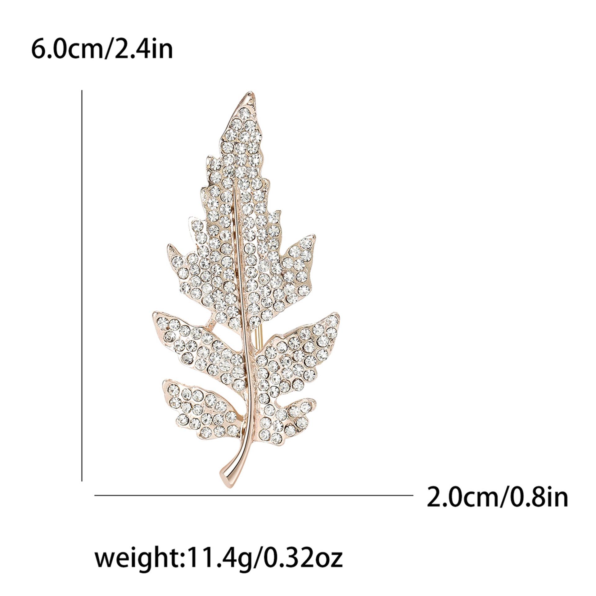 

Модная брошь в виде листа из сплава со стразами, универсальная, легкая, роскошная, для женского пальто, костюма, корсажа, украшение, растение, булавка